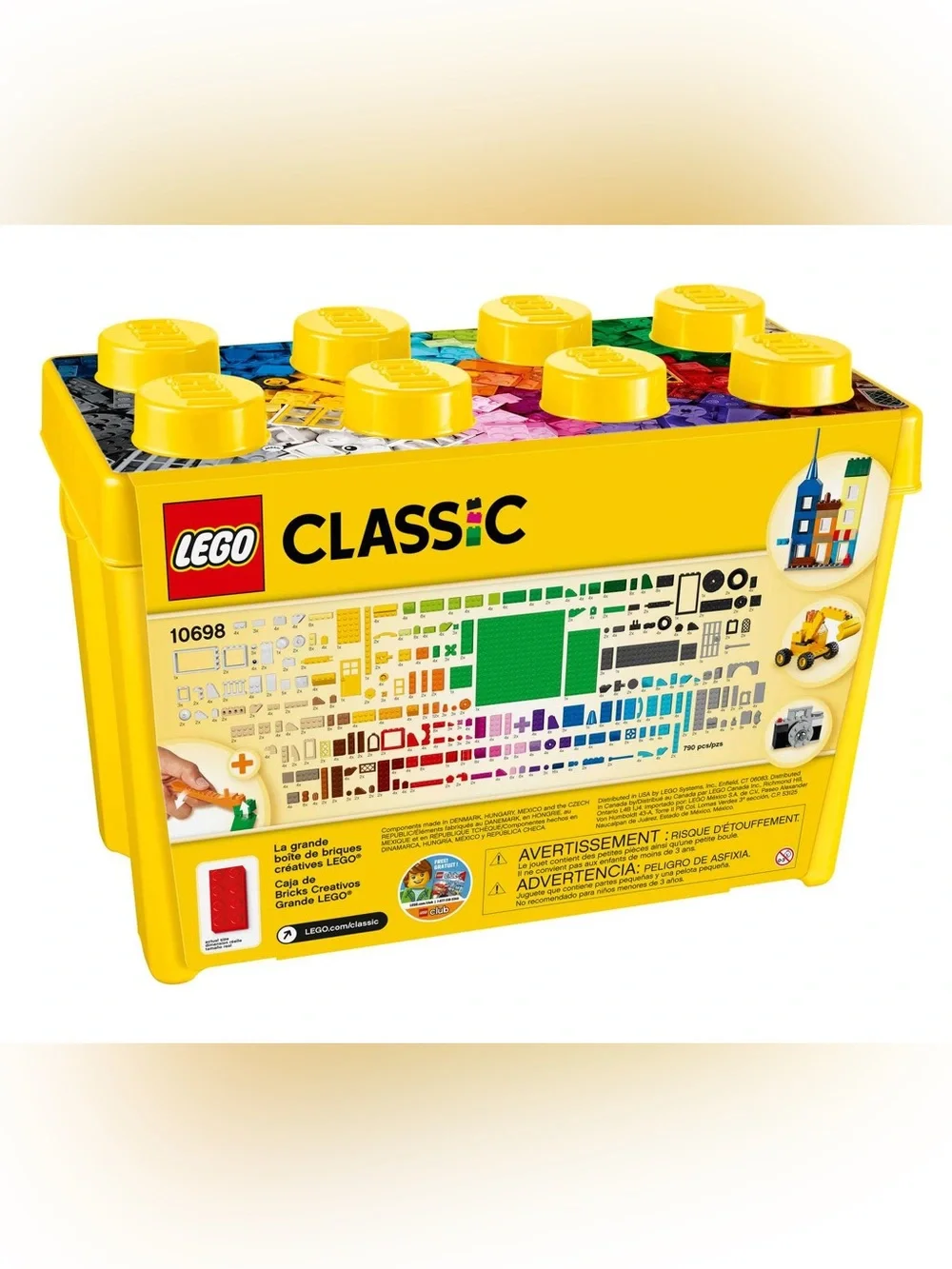 LEGO Classic Multicolor Large Creative Brick Box - 790 pc Yellow 10698